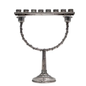 Judaica Sterling Silver Shabbat/Menorah Candle Holder