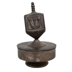 Godinger "Happy Chanukah" Silver Plate Dreidel Music Box