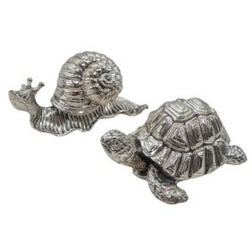 (2 pc) Argento Sterling Overlaid Animal Figurines