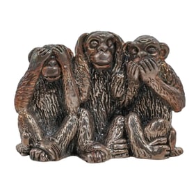 Sterling Silver Overlaid Wise Monkeys Figurine