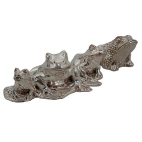(2 Pc) Sterling Silver Overlaid Frog Figurines
