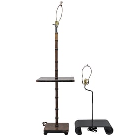 (2 pcs) Mid Century Wooden Lamps