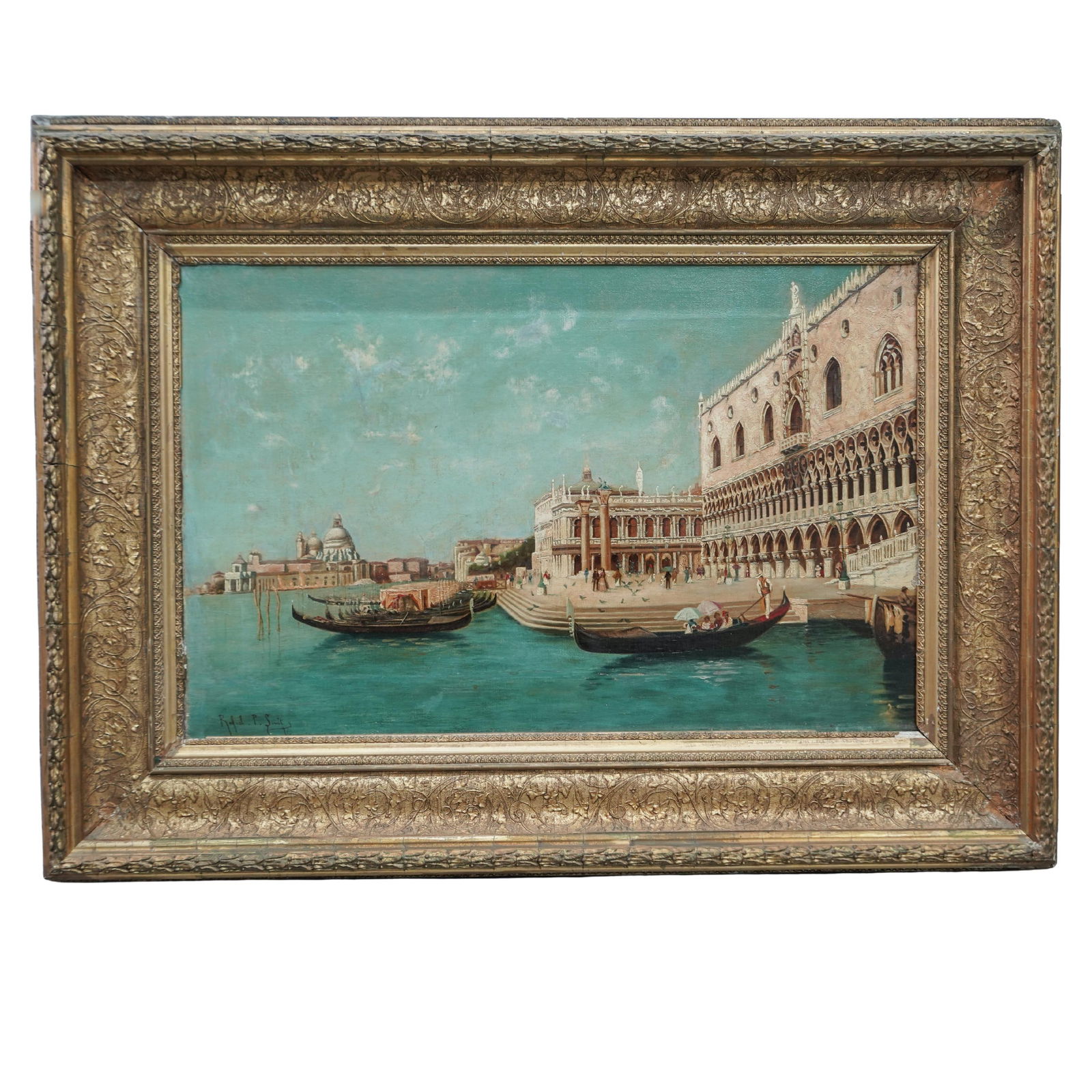 Rafael P Senet (Spanish, 1856-1926) 'Venice Canal' Oil on Canvas (1 of 4)