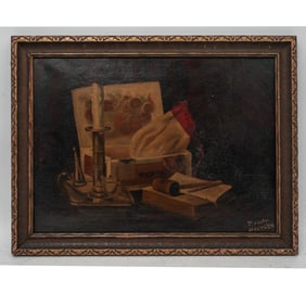 Ex Christie's Signed Oil on Canvas Still Life
