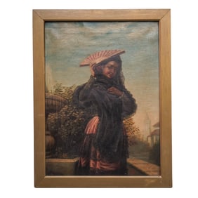 Ex Christies Signed Female Portrait Oil on Canvas