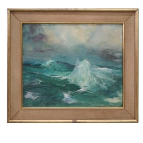 Signed "Marjorie Brown" Seascape Oil on Linen