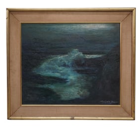 Signed "Marjorie Brown" Seascape Oil on Linen