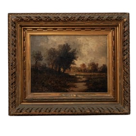 Antique N. Diaz (1808-1876, French) Barbizon School Landscape Oil on Canvas