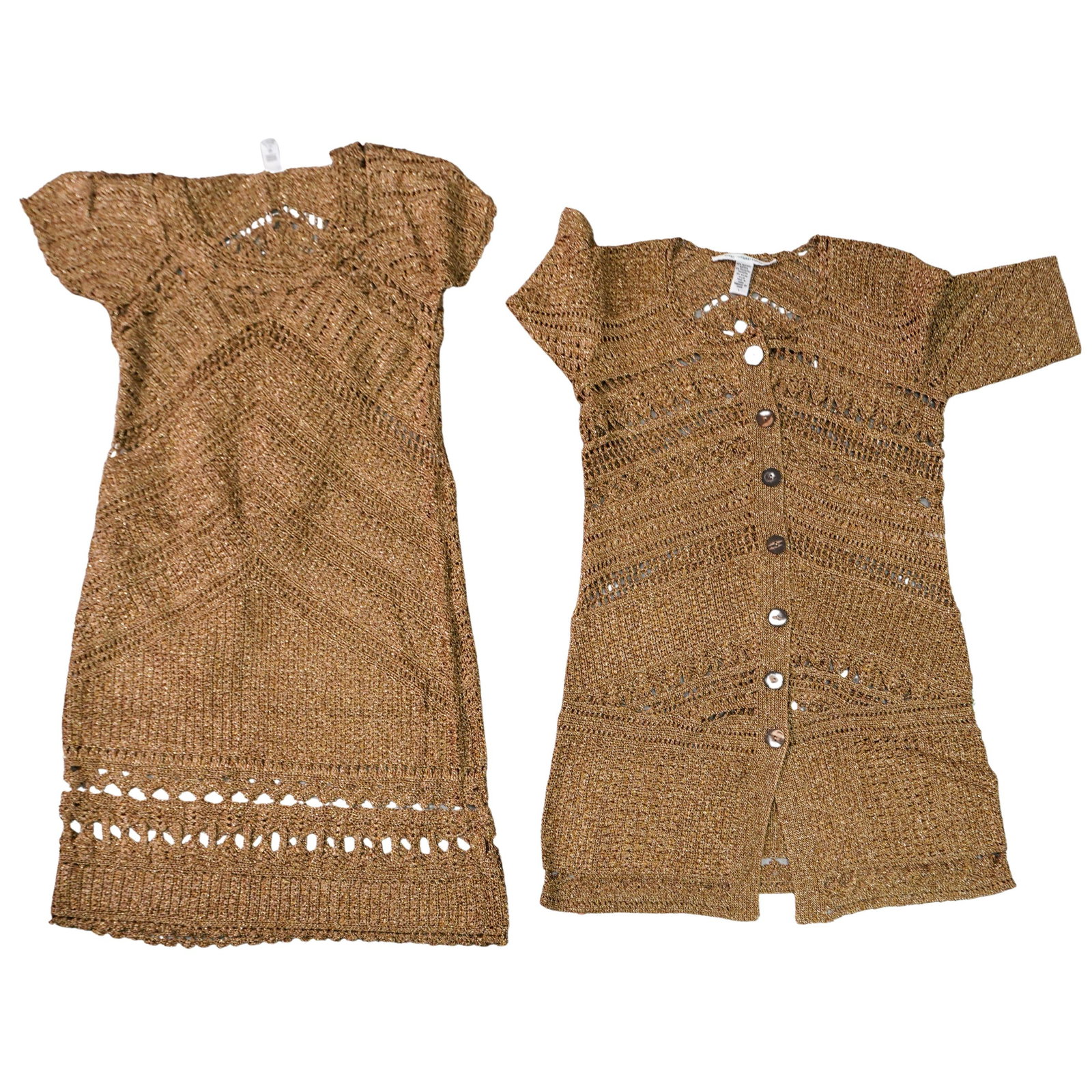 (2 Pc) Vintage Diane Von Furstenberg Ensemble: (2 Pc) Vintage Diane Von Furstenberg Ensemble20th Century. American.(2 Pc) Vintage Diane von Furstenberg knitted two piece ensemble in knitted crochet acetate polyester and nylon blend, in iridescent