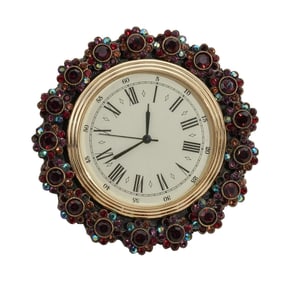 Jay Strongwater Aurora Borealis Swarovski Crystal Desk Clock