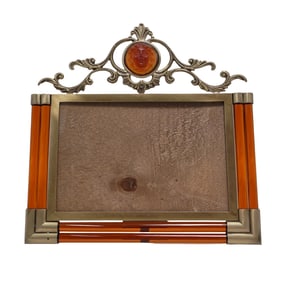 Zora da Venezia Murano Amber Glass Medusa Picture Frame