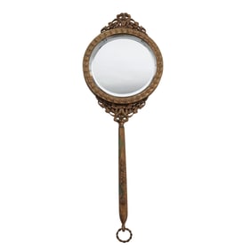 Antique French Gilded Portrait Frame Hand Mirror