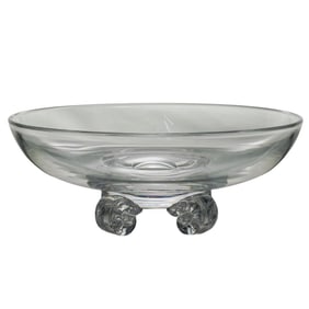 Steuben Footed Crystal Pedestal Bowl, Signed