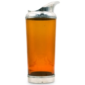 Metawa Holland Pewter & Amber Glass Carafe