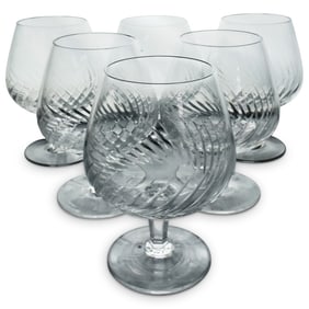 (6 pcs) Vintage Crystal Brandy Snifters