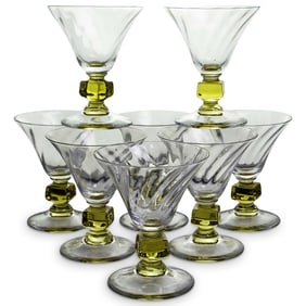 (8 pcs) Mid Century Crystal Cocktail Glasses