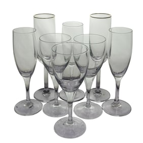 (8 Pc) Vintage Wine & Champagne Flutes Glassware Set