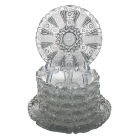 (7 Pc) Vintage Cut Crystal Candy Bowls & Plates Grouping Set