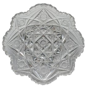 (9 Pc) Vintage Cut Crystal Dessert Dishes Set