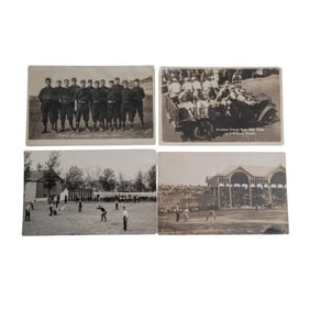 (4 pcs) 1910s-1920s North American Baseball Post Cards