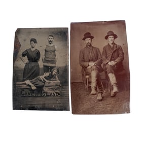 (2 pcs) American Photographic Tintype Portraiture
