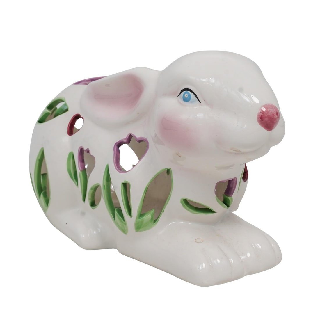 (2 Pc) Porcelain Butter Dish & Rabbit Potpourri Figurine (1 of 12)