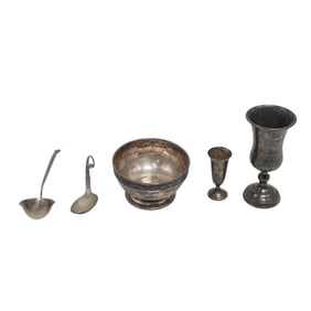 (5pc) Sterling and Silver Assorted Housewares