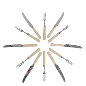 (12 Pc) Vintage John Turton & Co. Fork and Knife Set
