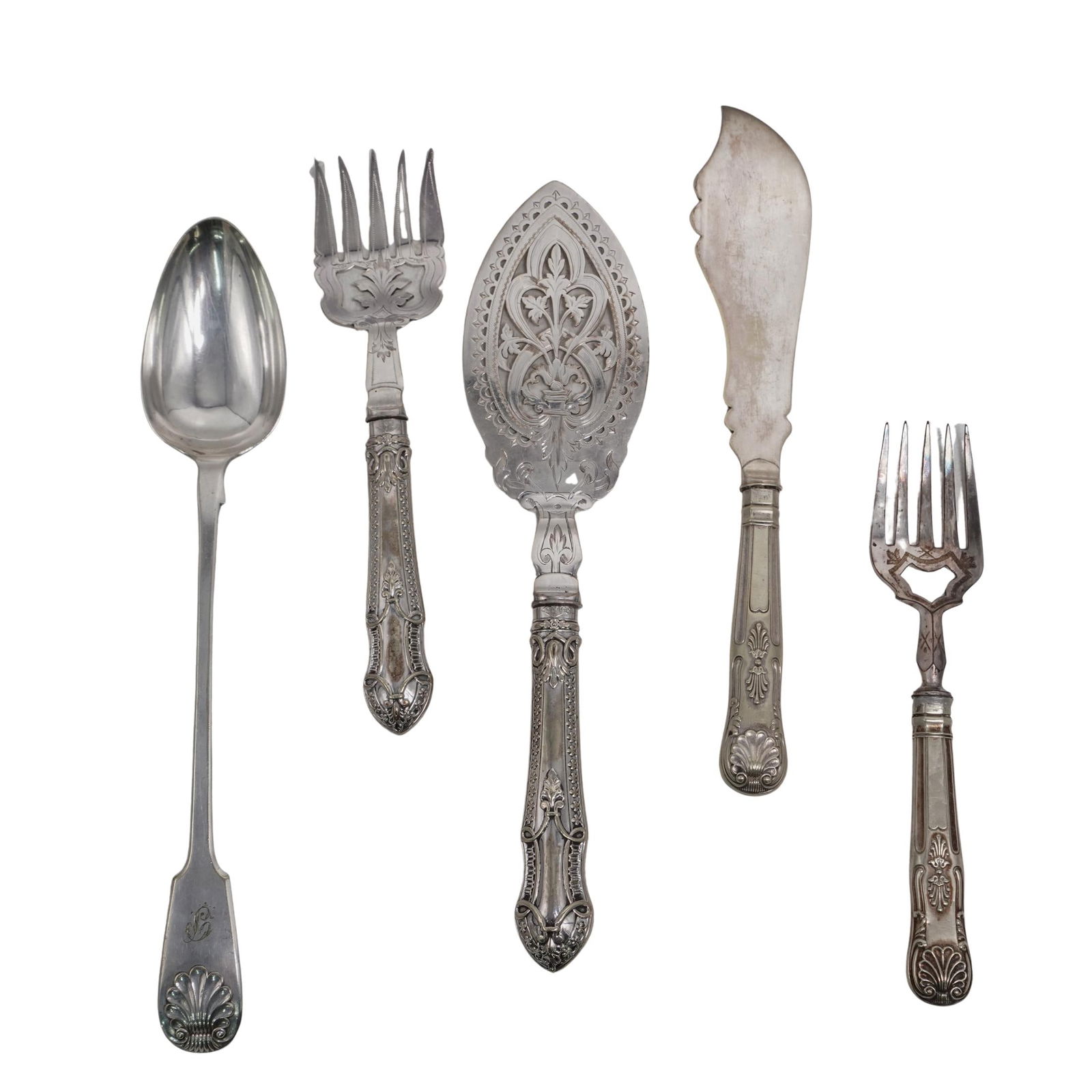 (3 Pc) Antique Victorian English Silver Plate Serving Utensils (1 of 11)