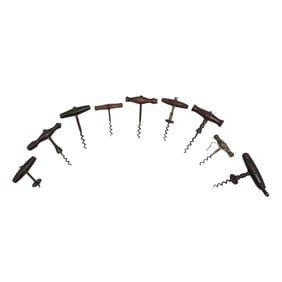 (9 pcs) Antique/Vintage Wooden Wine Corkscrews