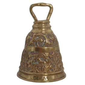 Antique Cast Brass Religious 'Evangelist Bell'