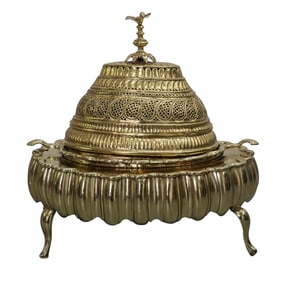 Large Gilt Brass Chafing Dish