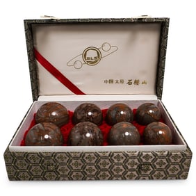 Case of Eight Chinese Stone SLS Baoding Meditation Balls