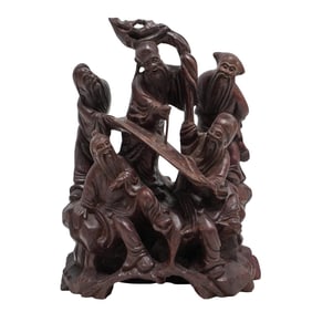 Carved Asian Wisemen Grouping