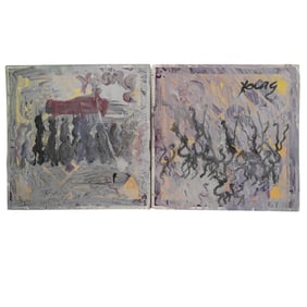 (2 pcs) Purvis Young (1943-2010, American) Mixed Media on Paper