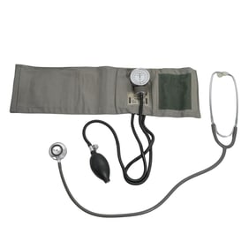 (2 Pc) Vintage Stethoscope & Blood Pressure Cuff