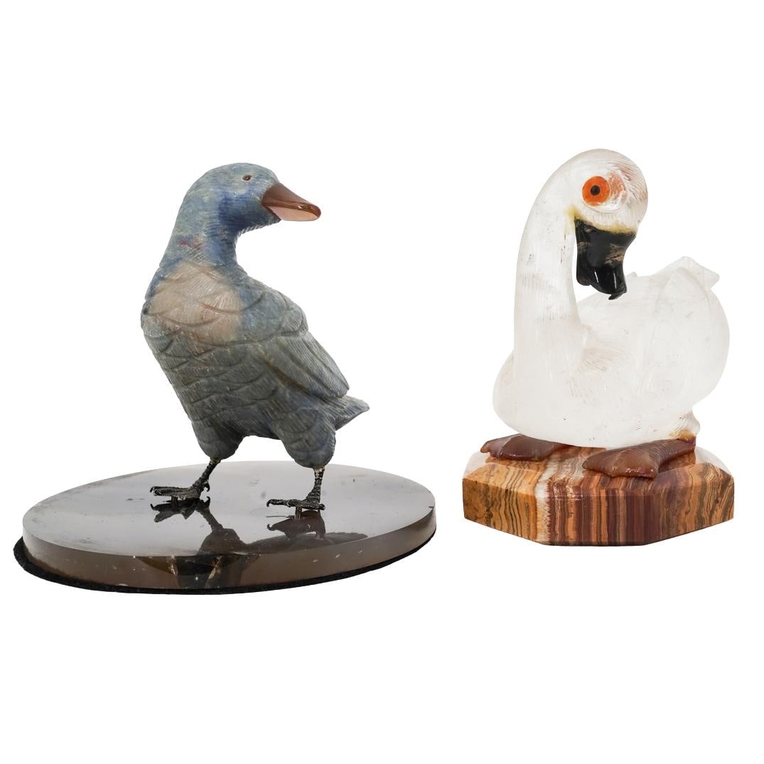 Pair of Carved Stone Bird Figurines (1 of 5)