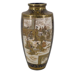 Large Japanese Satsuma Vase By Kinkozan