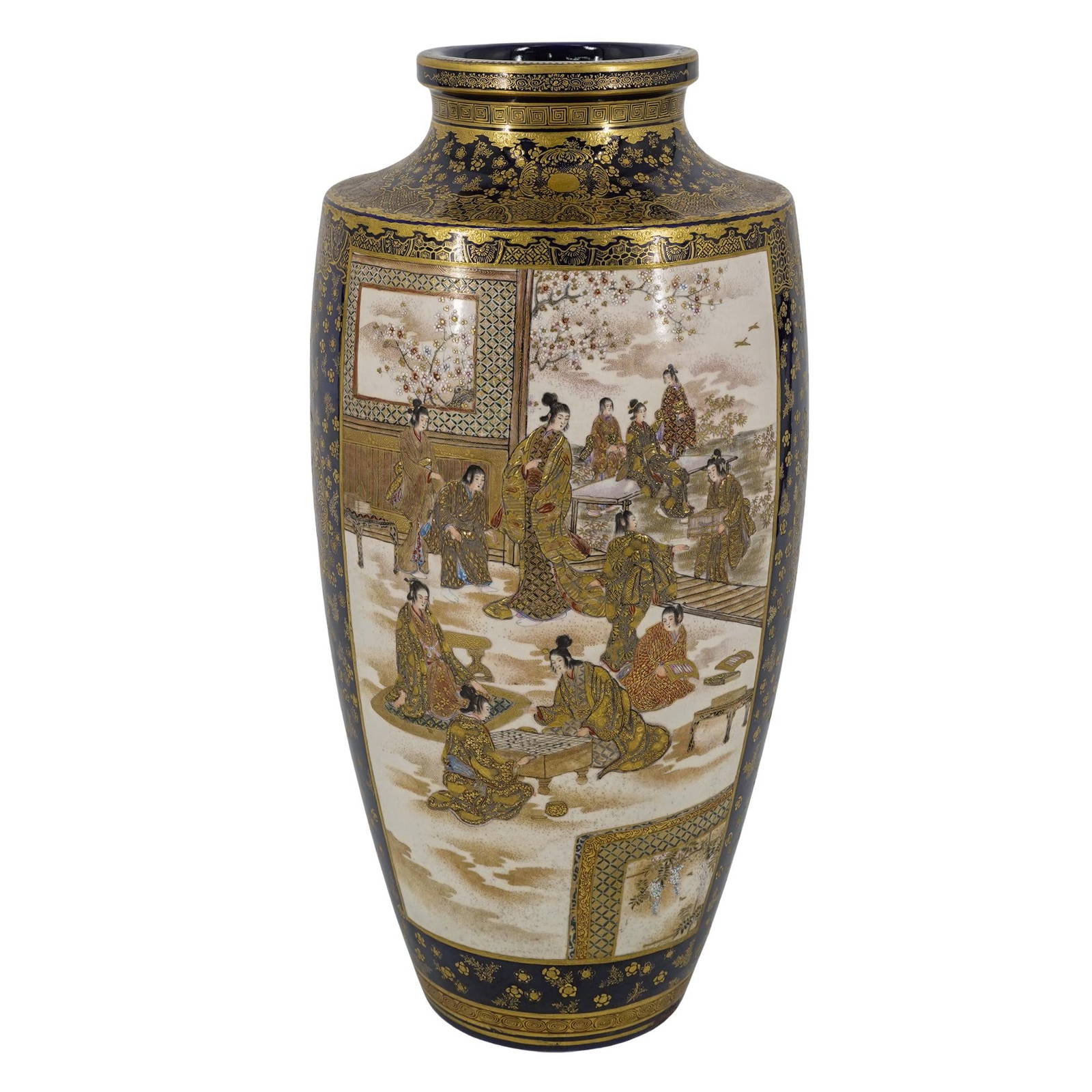Large Japanese Satsuma Vase By Kinkozan