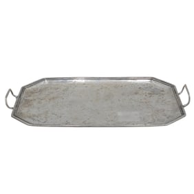 Large Heavy Spanish Colonial Silver Serving Tray Three Makers Marks