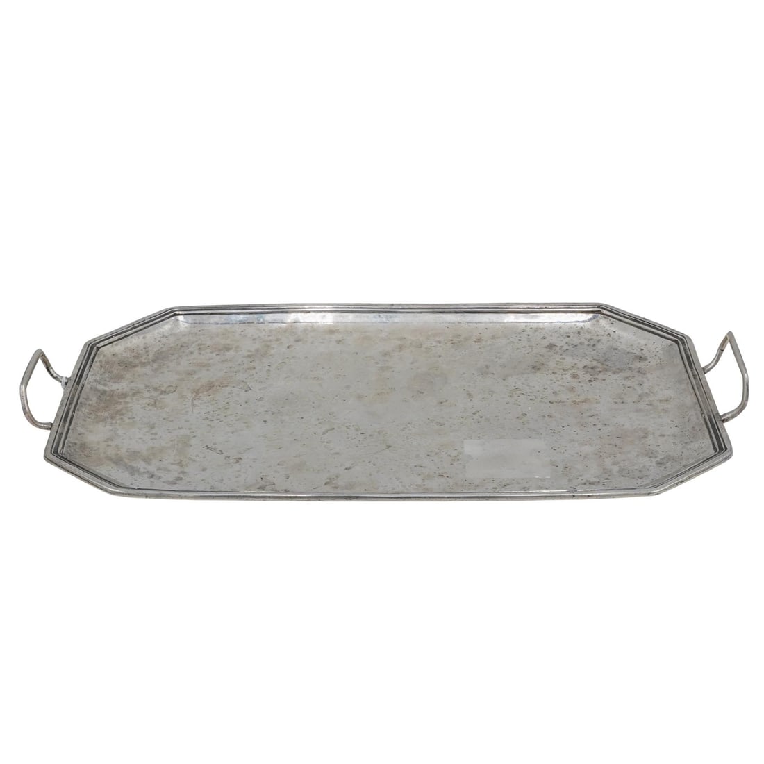 Large Heavy Spanish Colonial Silver Serving Tray Three Makers Marks