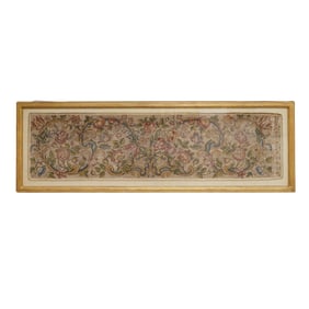 Very Large Italian or French Silk Embroidery Textile Panel