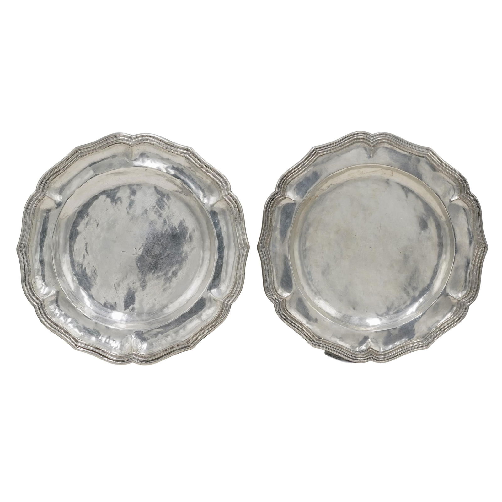 Pair of Spanish Colonial Heavy Silver Dishes or Plates (1 of 6)