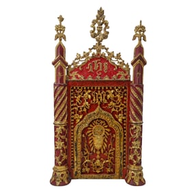 Antique Continental Altar Tabernacle Reliquary