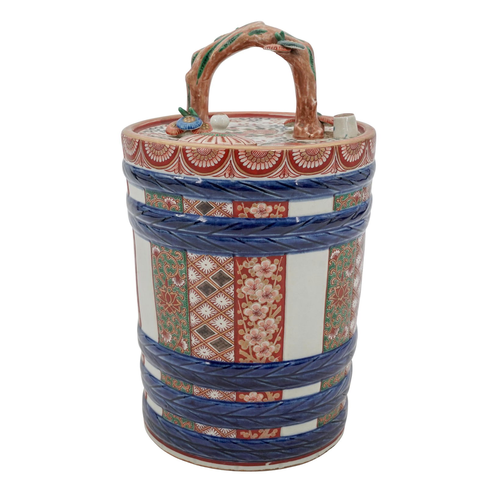 Unusual Shaped Japanese Porcelain Saki Jug (Possibly Kutani) (1 of 8)