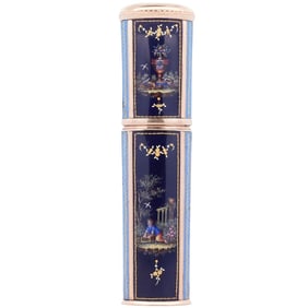 Fine Swiss Gold & Enamel Needle Case