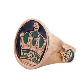 Antique High Karat 22k Gold & Enamel Ring