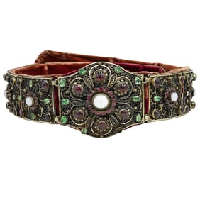 Gilt Silver Jeweled Belt Possibly Hungarian