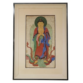 Large Korean Painting of Standing Buddha, Joeson Period, Choson Period