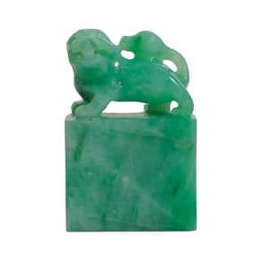 Chinese Jadeite Seal with Buddhist Lion